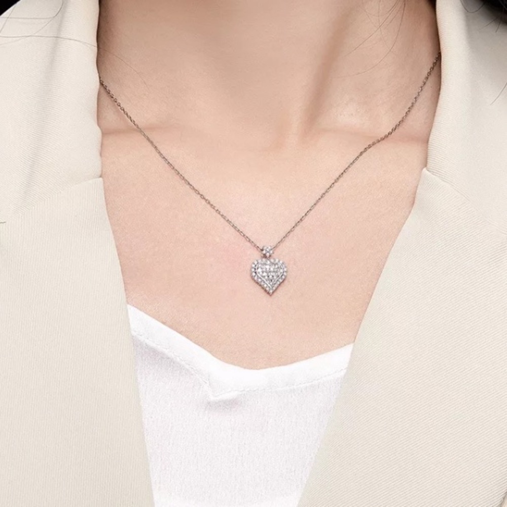 Sterling Silver Heart Necklace - Picture 1 of 6